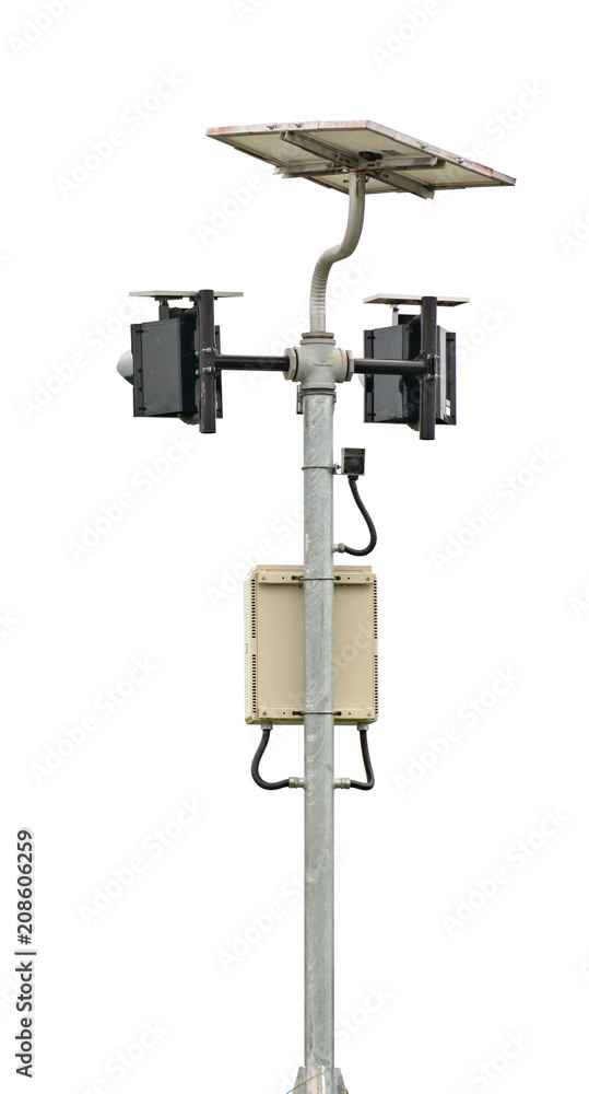 Naklejka premium Traffic lights isolated on white background