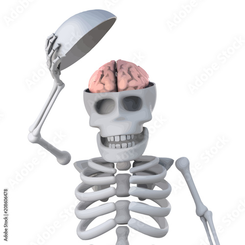 Vector 3d Skeleton reveals his brain