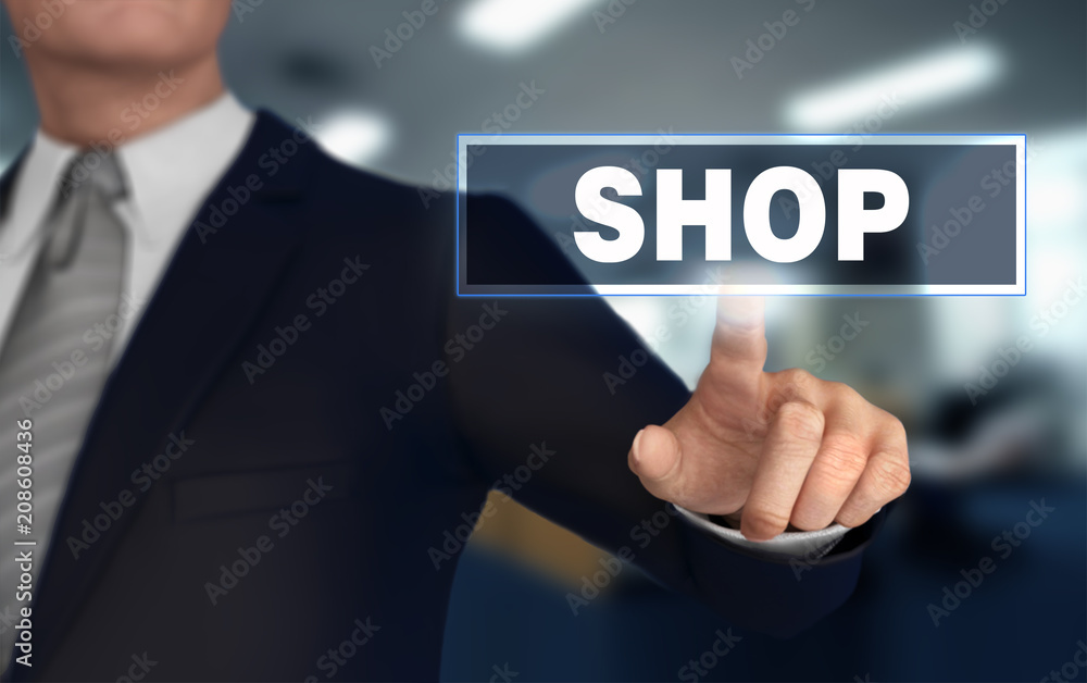 shop pushing concept 3d illustration shop pushing concept 3d illustration