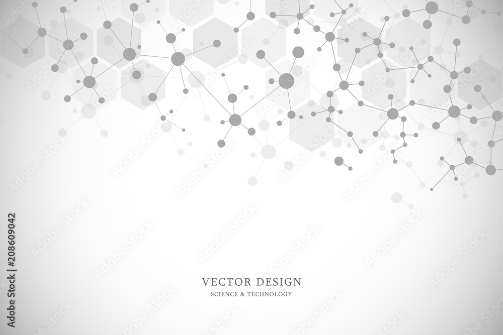 Molecular structure background. Abstract background with molecule DNA. Medical, science and digital technology with connected lines and dots. Molecular structure background. Abstract background with molecule DNA. Medical, science and digital technology with connected lines and dots.