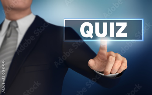 quiz   pushing concept 3d illustration
