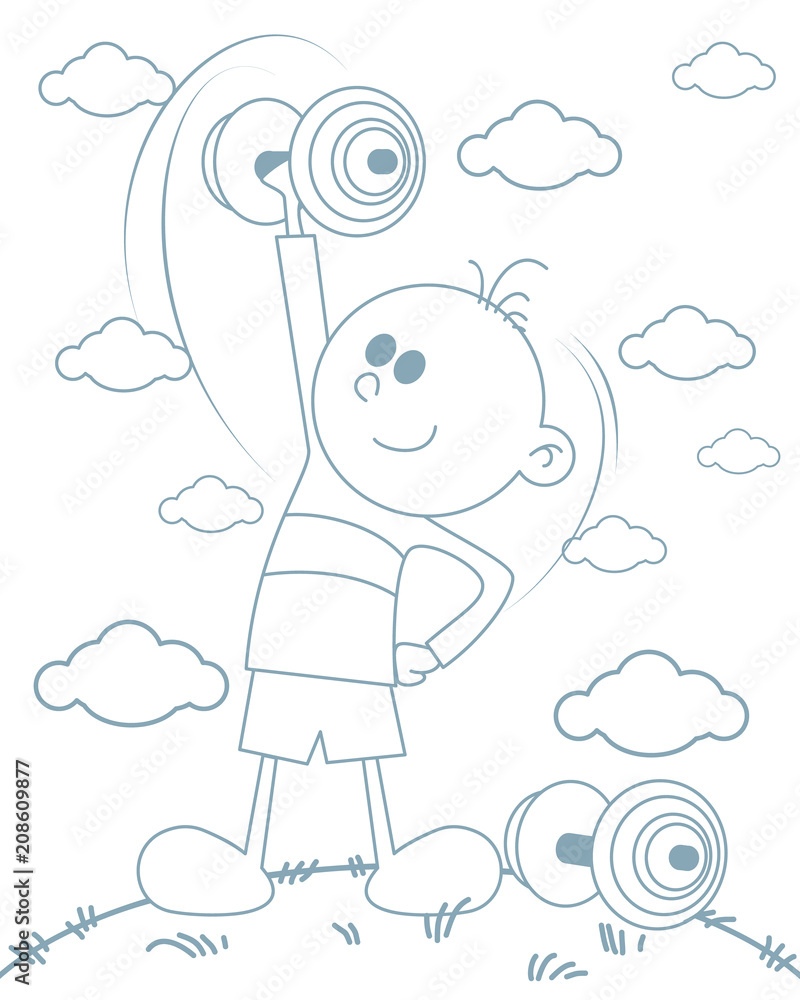 Boy with dumbbells Boy with dumbbells