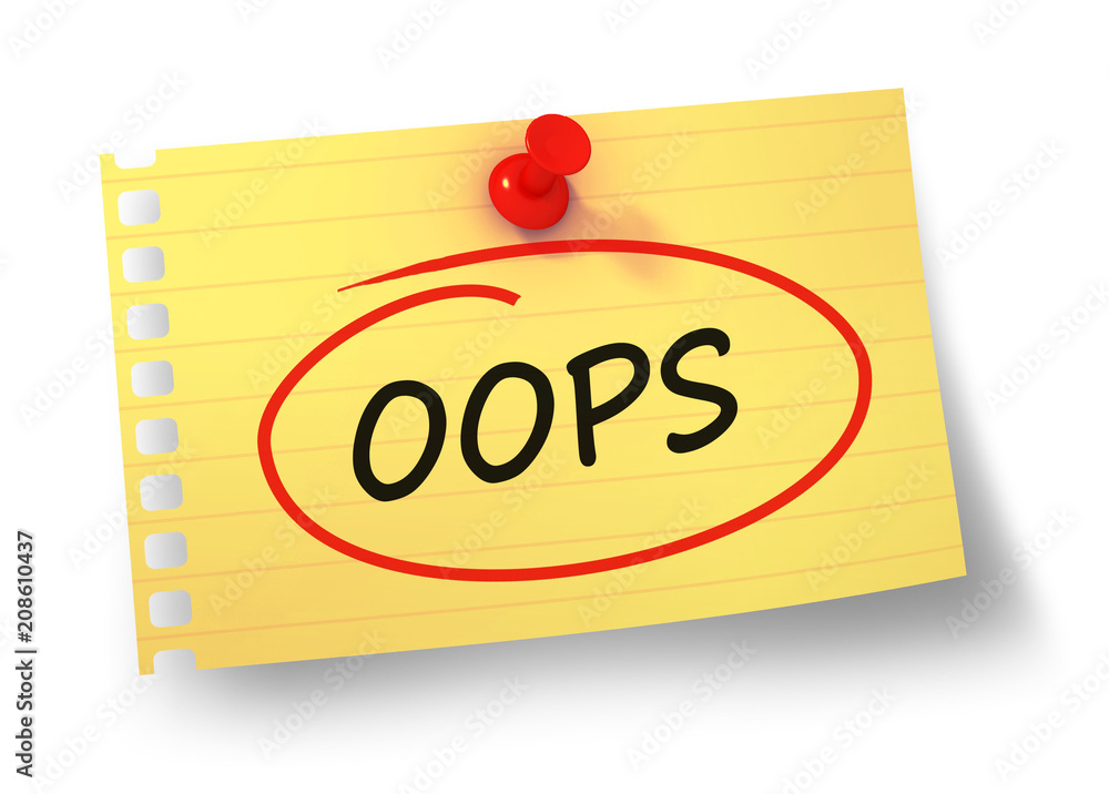 oops concept 3d illustration isolated oops concept 3d illustration isolated