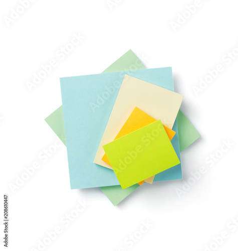 memory note paper at white background