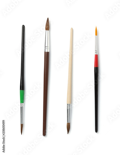paint brush collection at white background