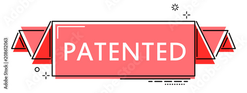 red flat line banner patented