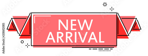 red flat line banner new arrival