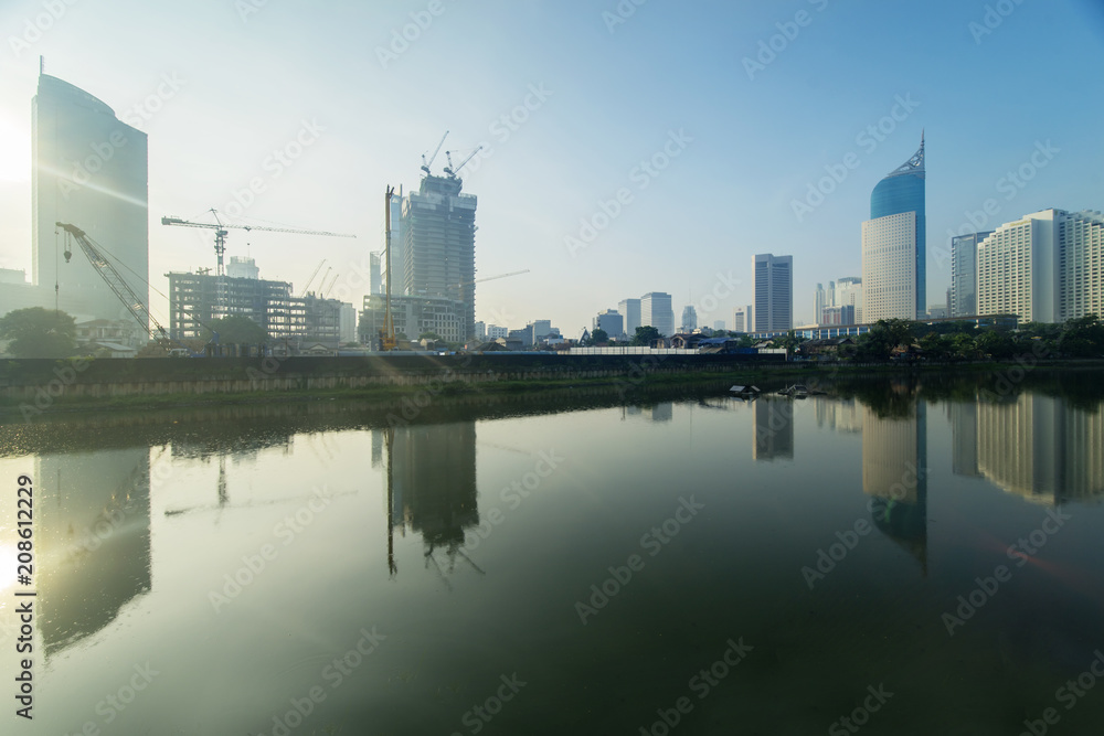 Beautiful water reservoir in Central  Jakarta