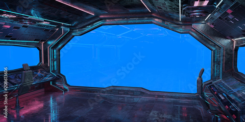 Fototapeta Naklejka Na Ścianę i Meble -  Grunge Spaceship interior background 3D rendering