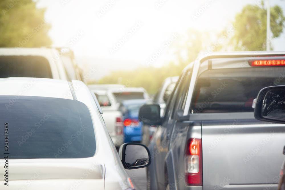 Cars on the road heading towards the goal of the trip, Stop by traffic jam in junction in Thailand. Cars on the road heading towards the goal of the trip, Stop by traffic jam in junction in Thailand.