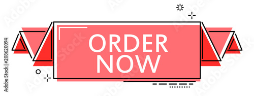red flat line banner order now