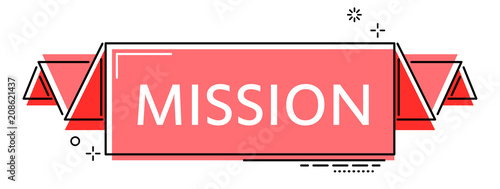 red flat line banner mission