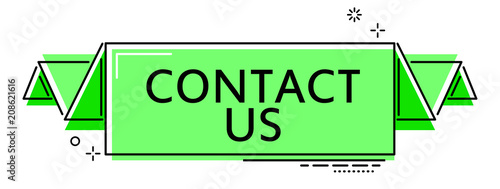 green flat line banner contact us