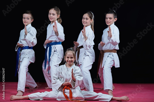 Group kids Karate martial Arts