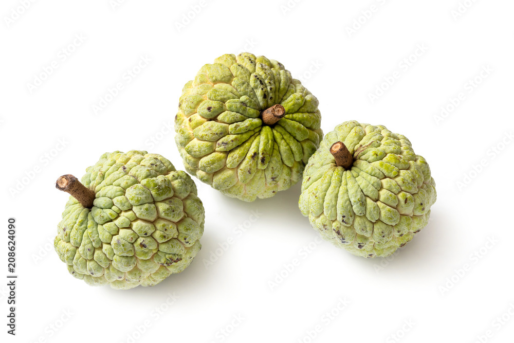 custard apple on white background custard apple on white background