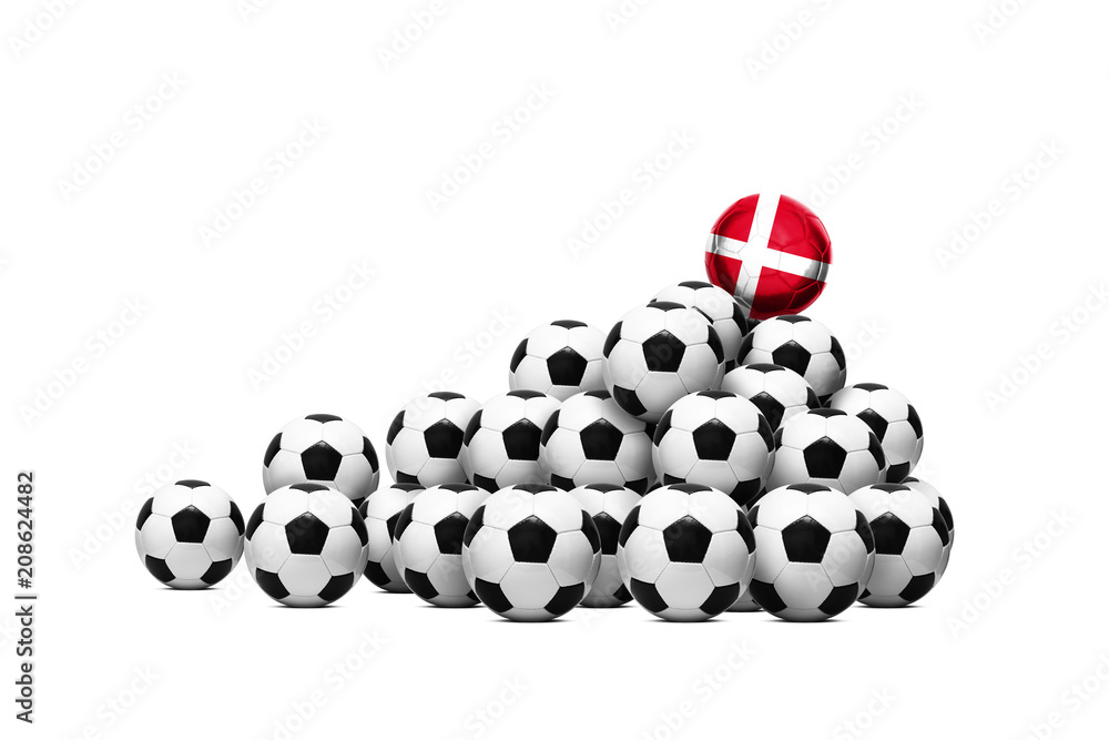Fussball mit dänischer Flagge Fussball mit dänischer Flagge