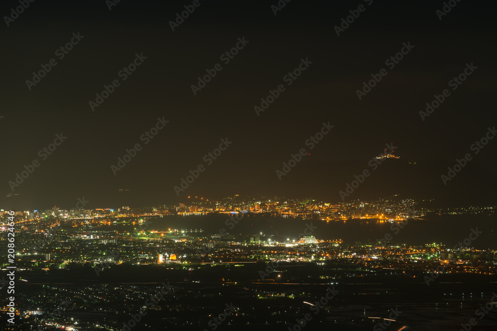 Naklejka premium 函館裏夜景 城岱牧場展望台