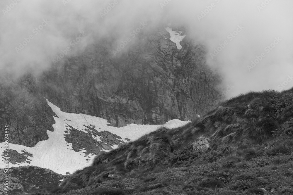 Obraz premium Suggestive black and wide mountain view. Italy.