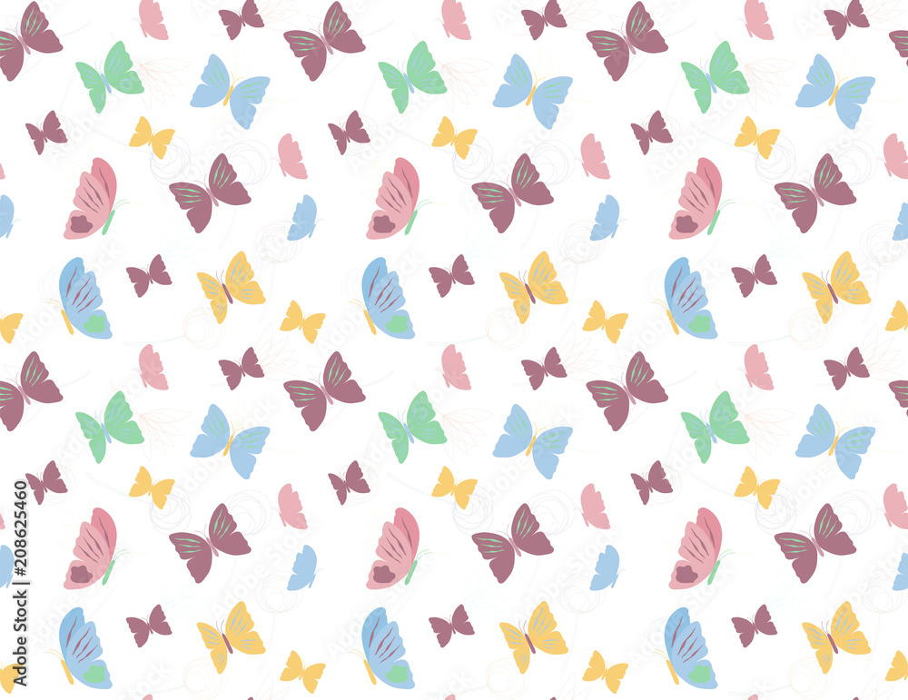 Butterfly and flower pattern background Butterfly and flower pattern background