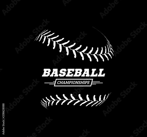 Photography baseball ball on black background.