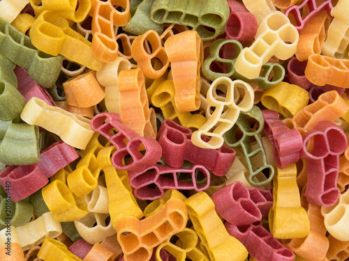 Italian multicolored paste of unusual shape