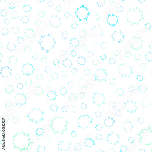 Light Blue, Green vector seamless pattern with spheres.
