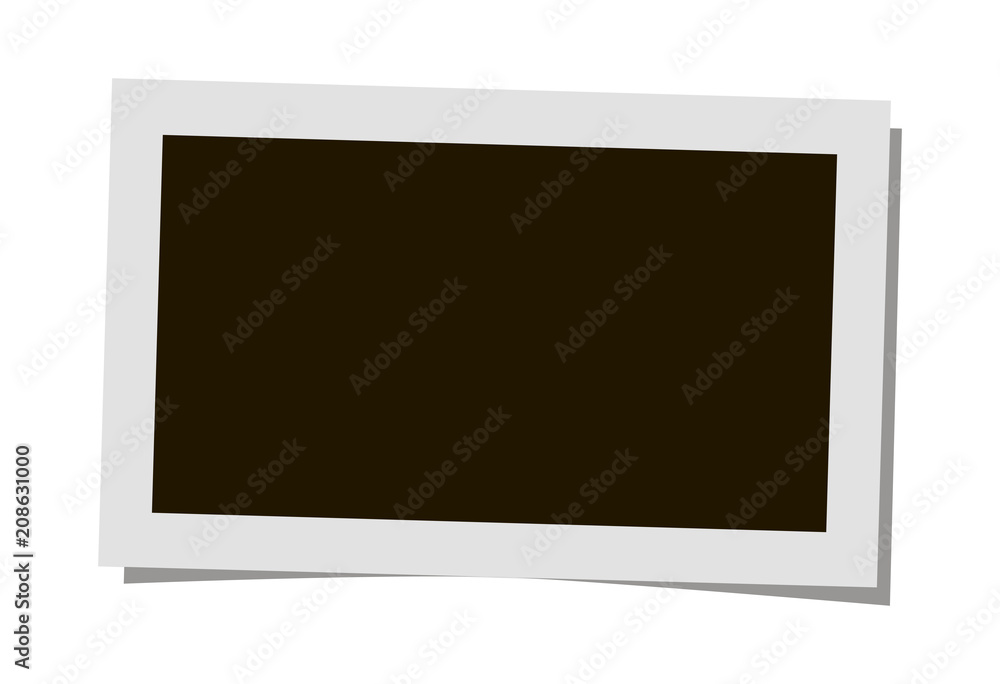 Retro reallistic light grey vector photo frame with shadow on a white background, template photo design. Retro reallistic light grey vector photo frame with shadow on a white background, template photo design.