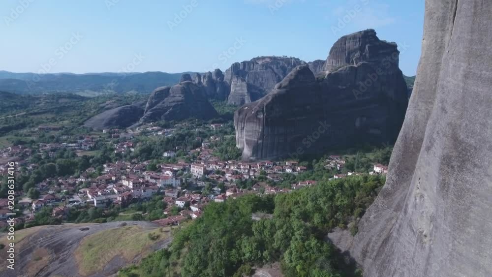 Aerial view of Kalambaka & Kastraki and Meteora rocks Aerial view of Kalambaka & Kastraki and Meteora rocks