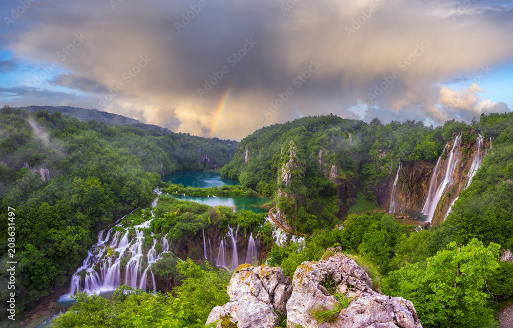 Fototapeta premium Waterfalls in National Park Plitvice Lakes