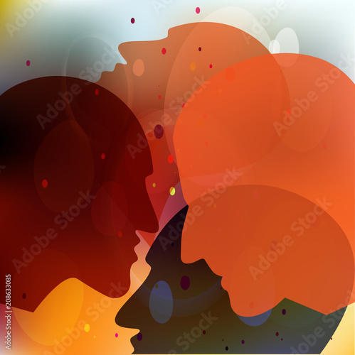 People silhouettes, adult and child. Vector ilustration.