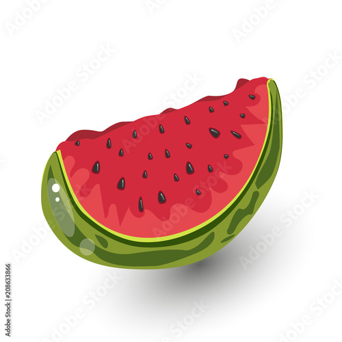 Vector illustration of Red watermelon isolated on white background
