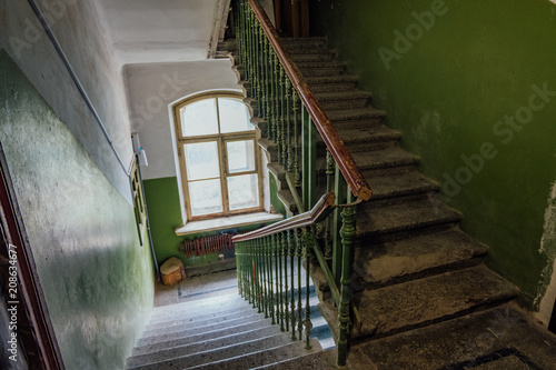 Old vintage staircase at the old house 