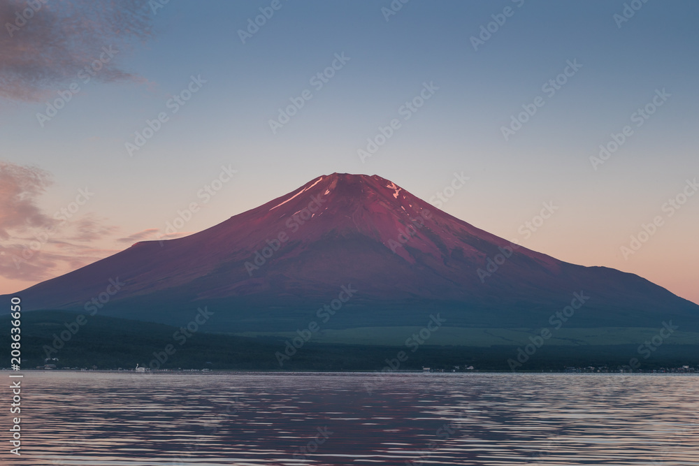 Aka Fuji , Mt.Fuji with red color in summer sunrise