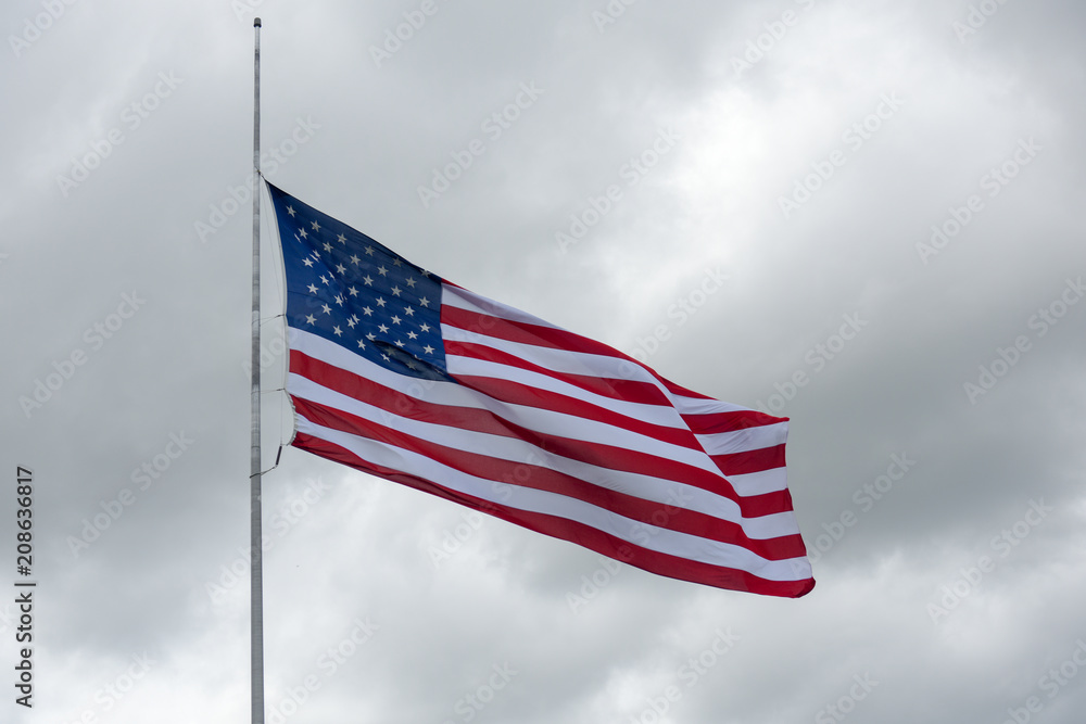 American flag on flagpole American flag on flagpole