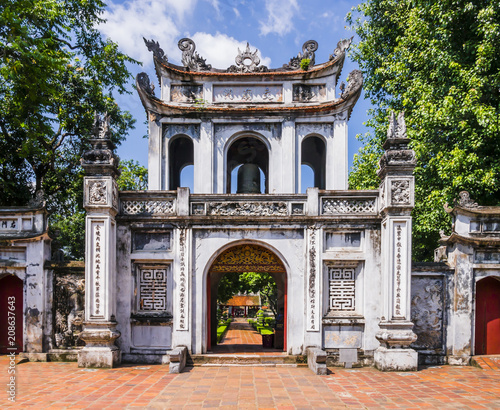 Main entrance gate to the Temple of Literature, Hanoi, Vietnam.
The temple hosts the Imperial Academy (Vietnam's first national university) and is dedicated to Confucius, sages and scholars
