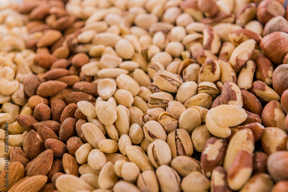 filled frame of variety mixture of nuts filled frame of variety mixture of nuts