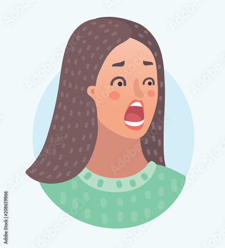  Young woman scared face 