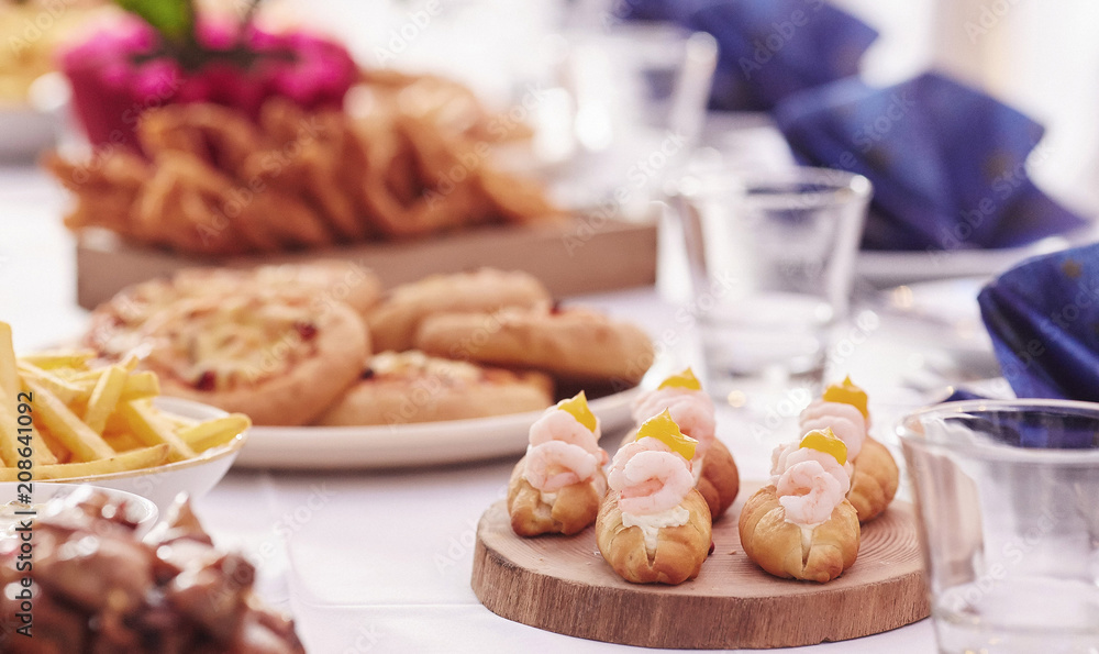 Close-up image of a festive table with different dishes. 