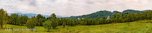Spring colors in the country village. Valea Plopului village  Prahova county  Romania.