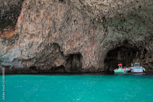 Marine caves of Zinzulusa along the Castro coast, Salento, Apulia, Italy