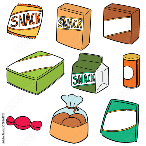 vector set of snack