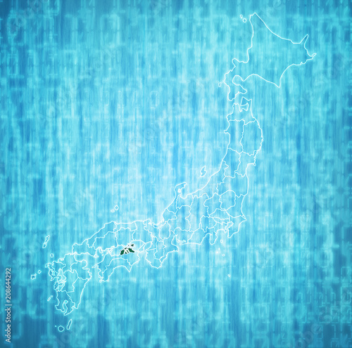 kagawa prefecture on administration map of japan © michal812