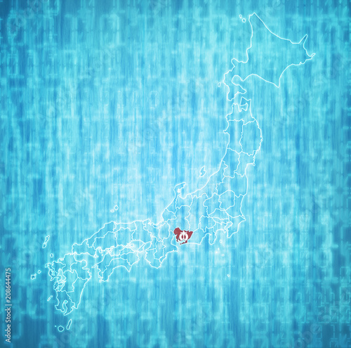 aichi prefecture on administration map of japan © michal812