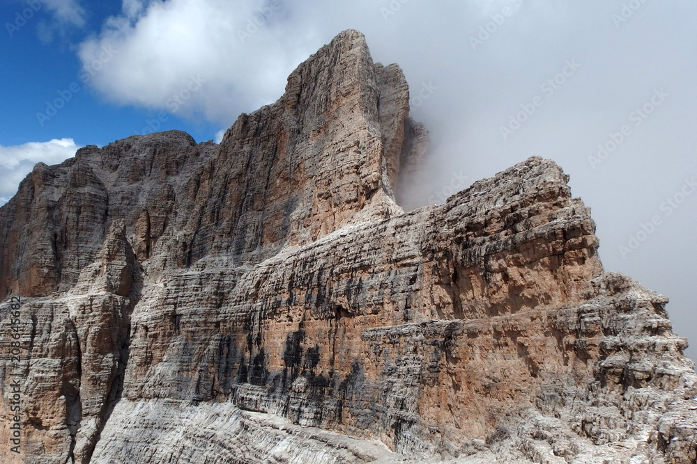 Fototapeta premium Brenta Dolomites in clouds