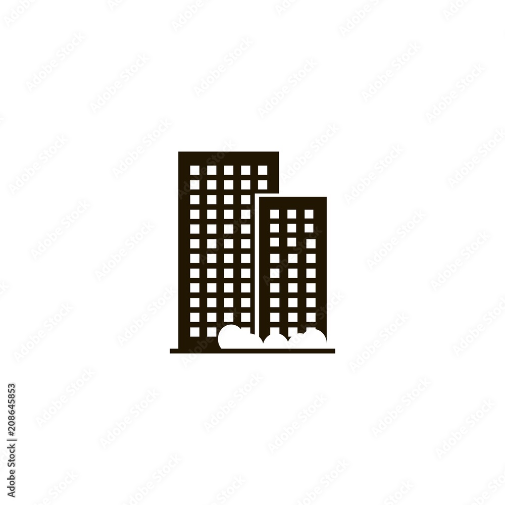 office building icon. flat design