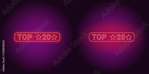 Neon banner of Red Top 20, the Best