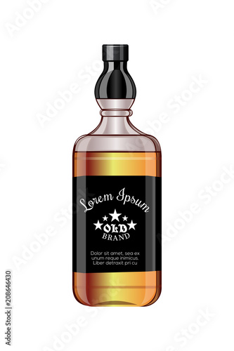 Perfect design for the design of alcohol . Elite bottle .Vector illustration