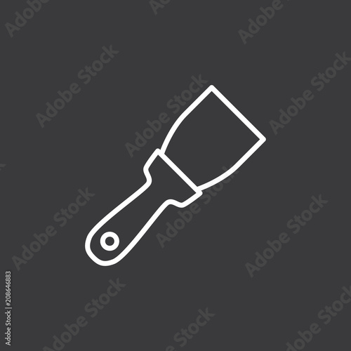 line putty knife icon on dark background