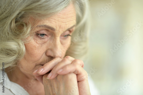 beautiful Sad senior woman