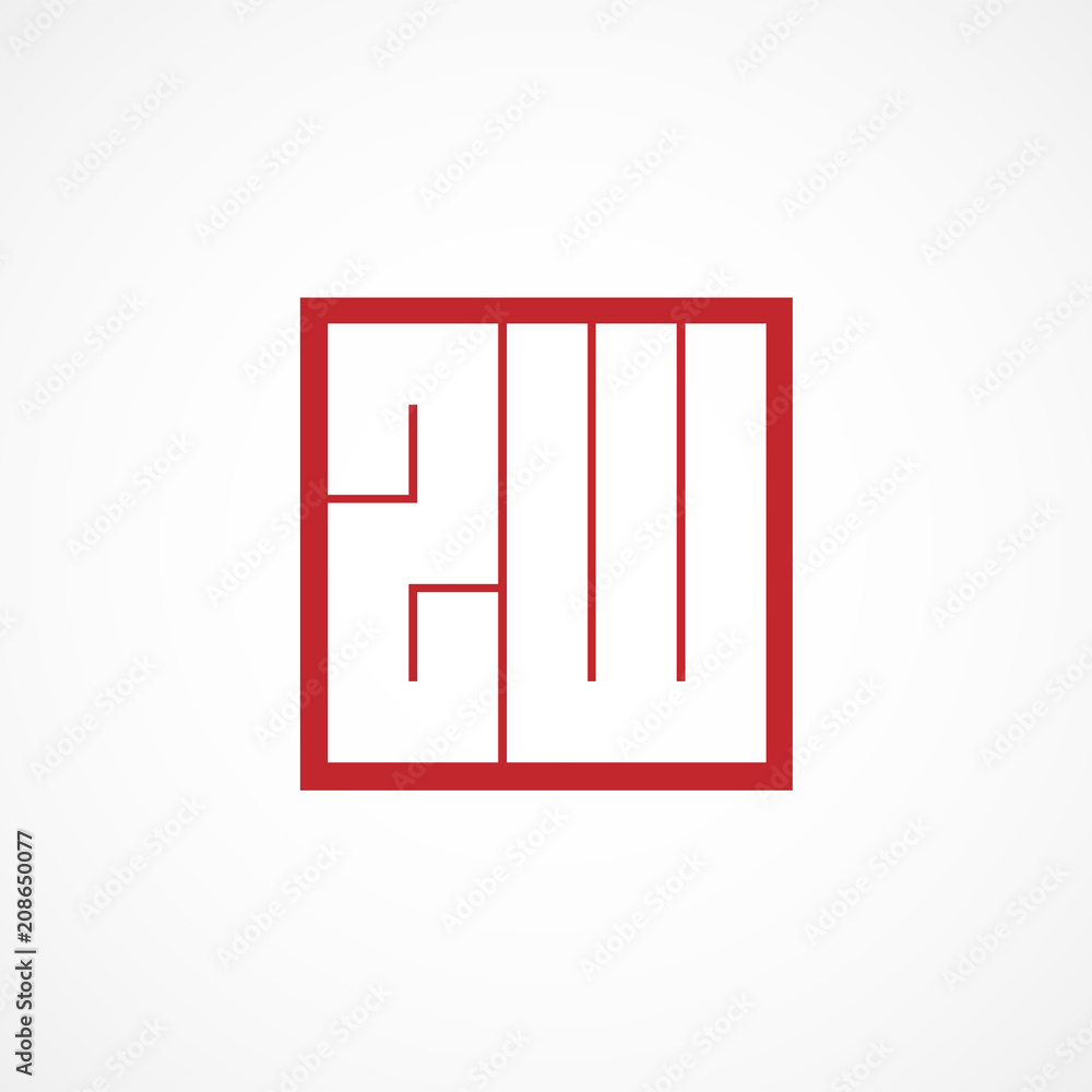 Initial Letter ZW Logo Template Design